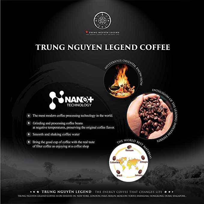 Collection of Trung Nguyen Legend Classic, Premium Instant Coffee for Energy Boost by NANO+ Technology - 50 Packets/Bag in a gallery layout