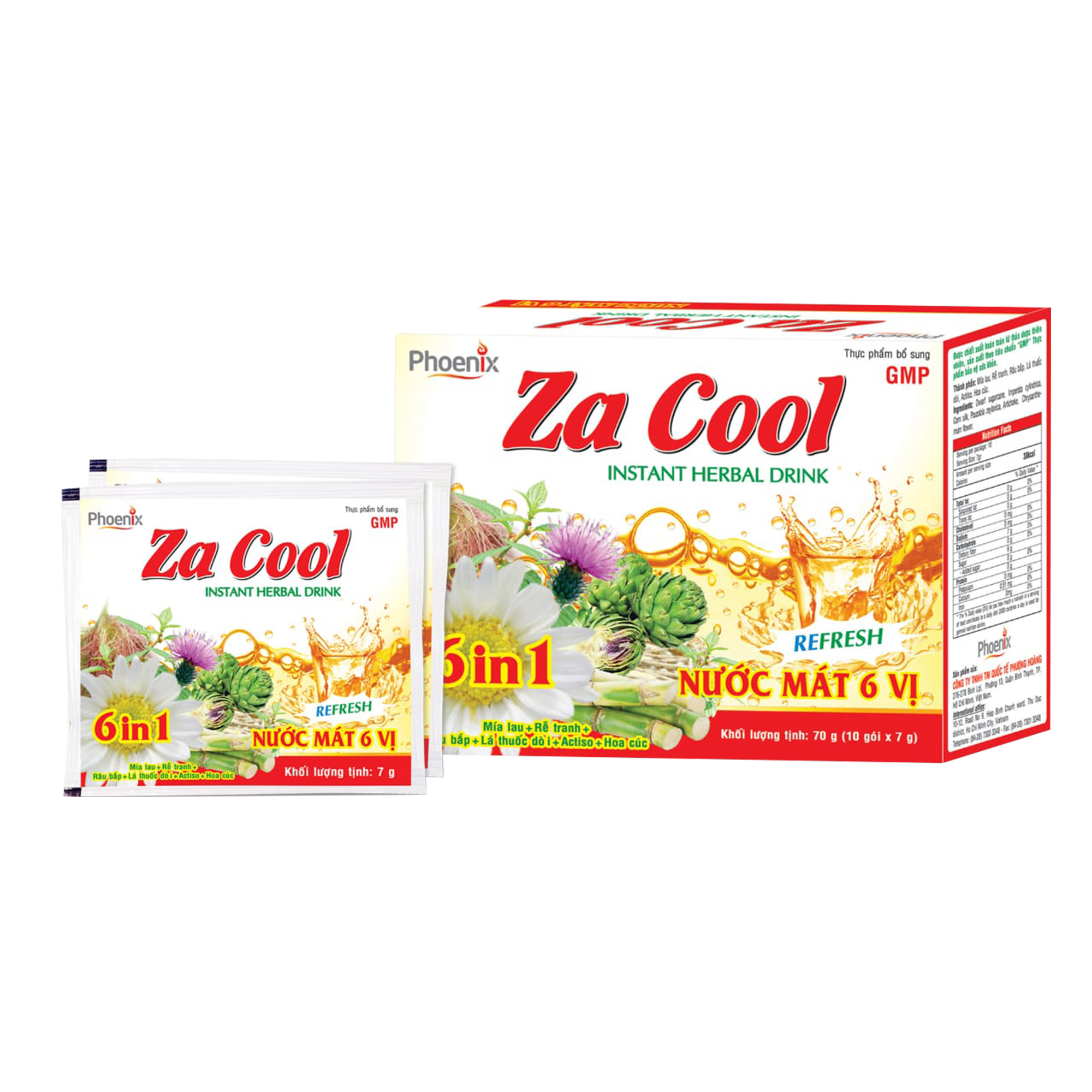 Collection of Za Cool Instant Drink Herbal Tea (10 sachet x 7g) in a gallery layout