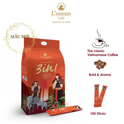 Collection of L'amant Vietnamese Instant Coffee Mix 3 In 1, 56.44 Oz - Bag of 100 Sticks in a gallery layout