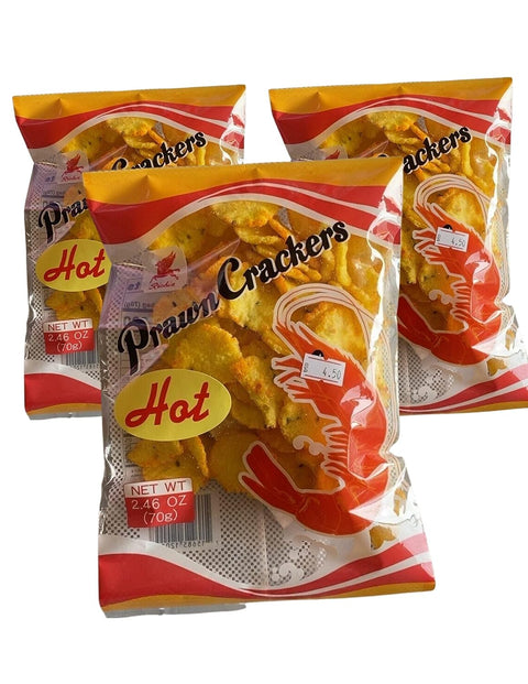 Prawn Crackers Snack, Made In Japan (2.4 Oz) - Pack of 3