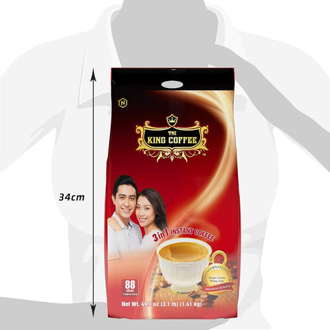 King Coffee Premium Instant Coffee - 3 in 1 Vietnamese Coffee Blend (1 Bag - 88 Sticks)