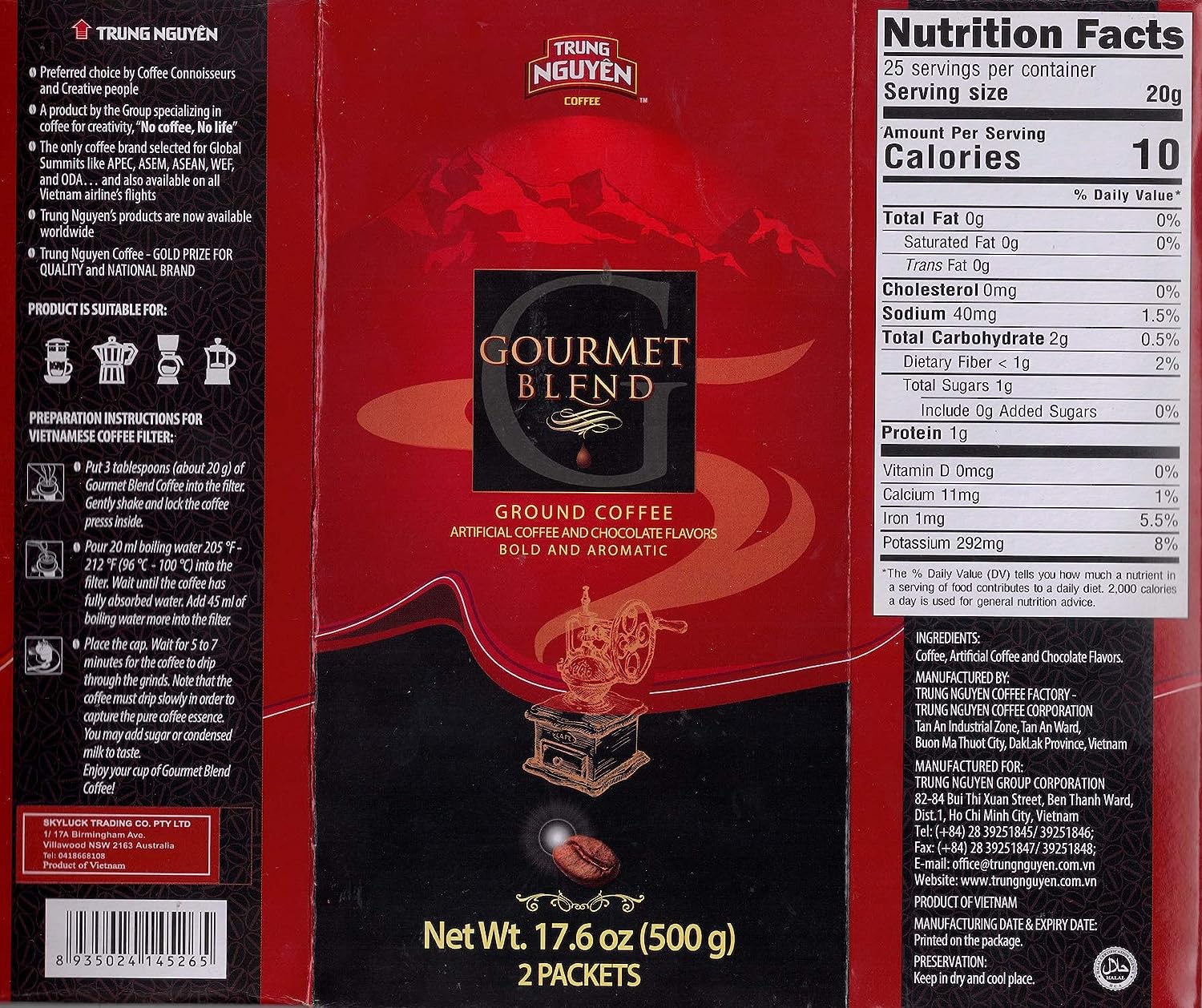 Collection of Trung Nguyen Gourmet Blend - 2 packets 17.6 oz in a gallery layout