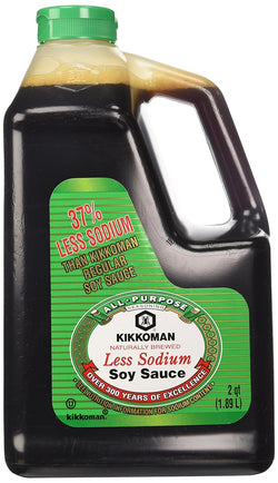 Collection of Kikkoman Less Sodium Soy Sauce, 2 Qt Bottle. in a gallery layout