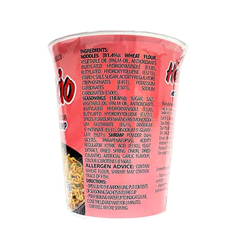 ACECOOK Hao Hao Instant Noodles Cups - Hot & Sour Shrimp Flavor 12 Cups X 2.29 OZ - Pinsot