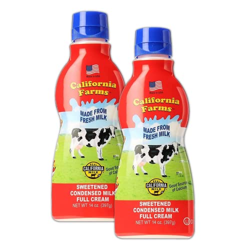 Collection of California Farms Sweetened Condensed Milk Full Cream in Squeeze Bottle! Made from Fresh Milk - 14 Oz/ 2 Bottles - Pinsot in a gallery layout