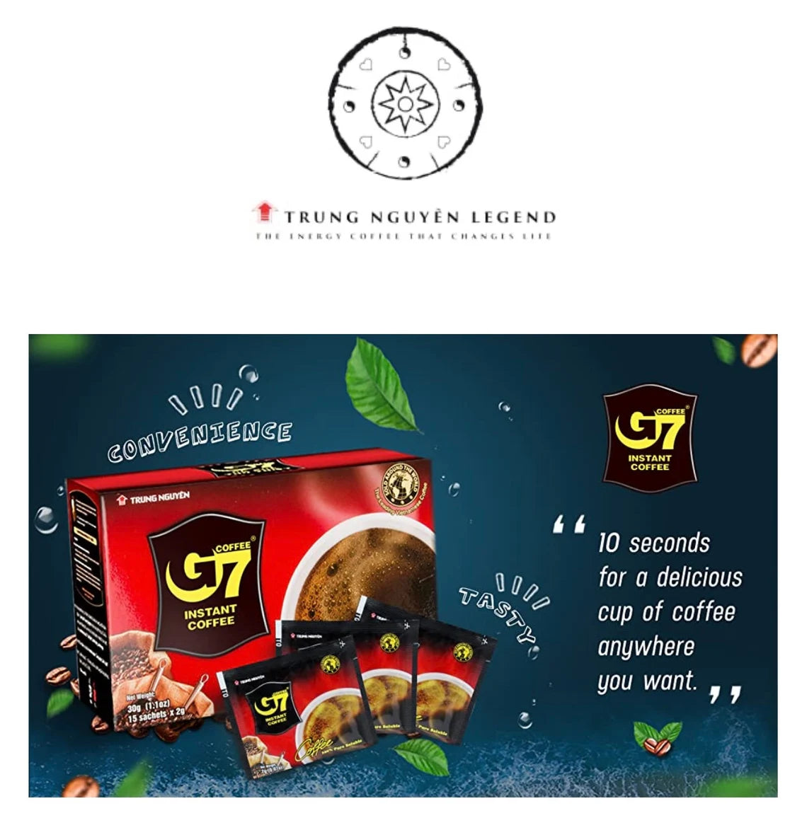 Collection of Trung Nguyen — G7 Helicopter 3 In-1 Instant Vietnamese Coffee, 1 pack of 100 single serve in a gallery layout