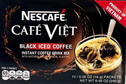 Collection of Nescafe Cafe Viet Black Iced Instant Coffee Drink Mix 15 Sachets x 16g in a gallery layout