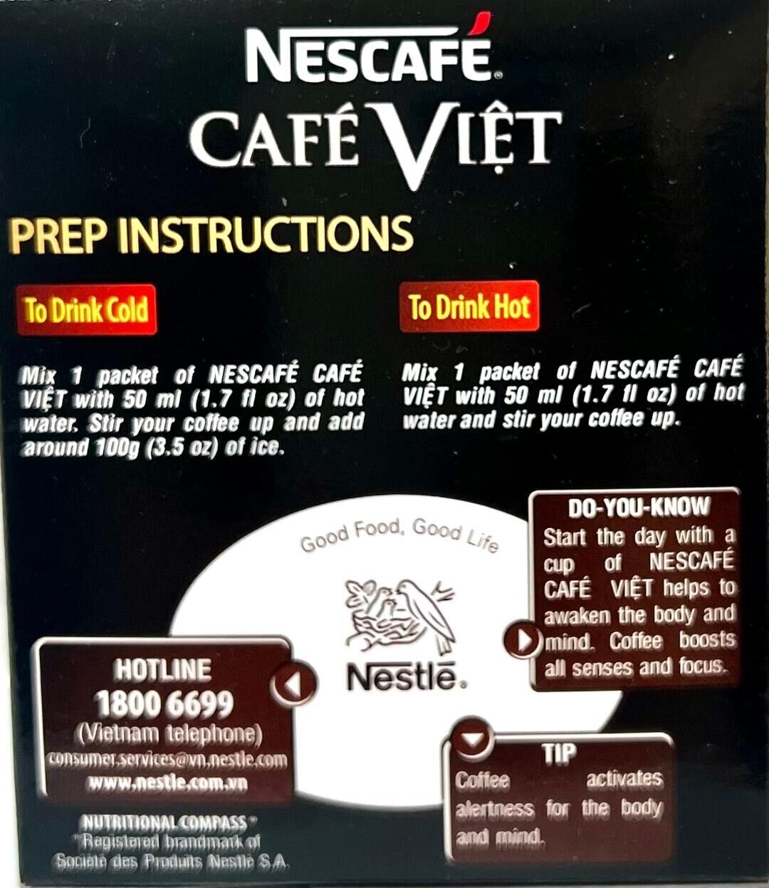 Collection of Nescafe Cafe Viet Black Iced Instant Coffee Drink Mix 15 Sachets x 16g in a gallery layout