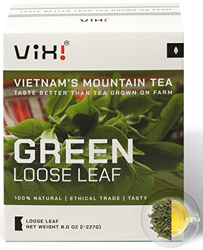 VIXI Green Tea Loose Leaf, Vietnam's Mountain Tea (Vietnamese Tea, 8.00 Oz)