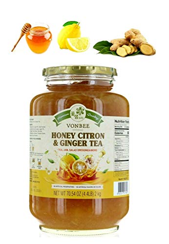 Collection of Vonbee Honey Ginger Citron Tea (Family Size 70.54 Oz 4.4 Lbs) Product of Korea 2.2 lb (1 kg) in a gallery layout