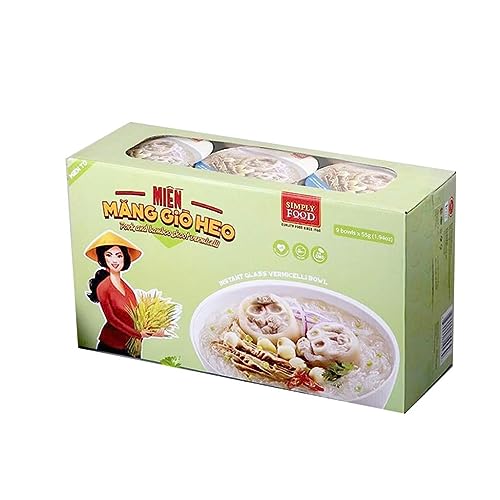 Collection of SIMPLY FOOD 9-Bowls of Pork Bamboo Glass Noodles (Mien Mang Gio Heo) 55g each in a gallery layout