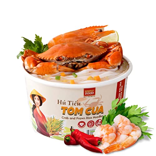 Collection of Instant Crab and Prawn Rice Noodles (Hu Tieu Tom Cua) 75g each/ 9 Bowls in a gallery layout