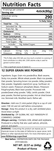 Damtuh Korean 12 Super Mixed Grain Powder Meal Replacement Shake Breakfast Simple Meal Superfoods Misugaru 20g x 40 Sticks