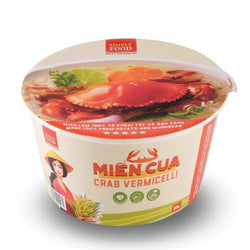 Collection of SIMPLY FOOD Instant Crab Glass Noodles (Miến Cua) - 9 BOWLS/ 55g each in a gallery layout