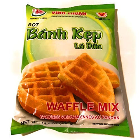 Vinh Thuan Waffle Mix - Gaufres Vietnamiennes au Pandan - Bot Banh Kep La Dua 400 g