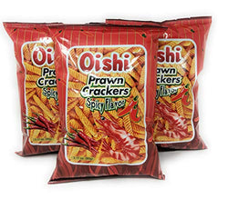 Collection of Oishi Prawn Crackers Spicy Flavor 90g, 3 Pack in a gallery layout