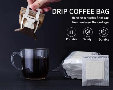 Coffee Filter Paper Bag, Hanging Ear Drip Coffee Bag, 100 Piece/Bag