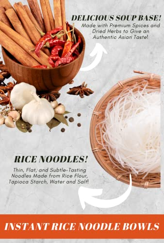 SIMPLY FOOD Instant Phnom Penh Rice Noodles (Hủ Tiếu Nam Vang) - 9 BOWLS/ 75g