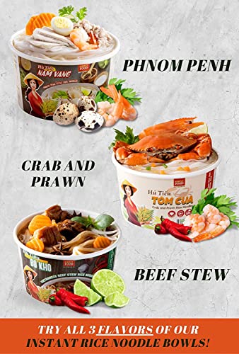 Instant Crab and Prawn Rice Noodles (Hu Tieu Tom Cua) 75g each/ 9 Bowls
